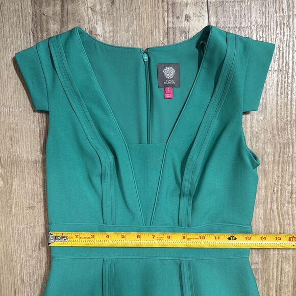 Vince Camuto Dress 2 NWT Green Cap Sleeve Lined Sheath - Picture 4 of 5